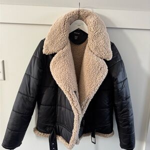 RD Style Nylon sherpa bomber jacket